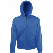 620340.51 Мужская толстовка на молнии с капюшоном Fruit of the Loom Premium Hooded Sweat Jacket, цвет - синий, плотность - 280 гр., 70% хлопок / 30 % полиэстер. Толстовка с узкой закрытой застёжкой-молнией. Двойной капюшон с плоским вытяжным шнурком в тон изделия. Два передних кармана "кенгуру". Талия и манжеты с окантовкой в рубчик, выполненной из хлопка/эластана для сохранения формы.