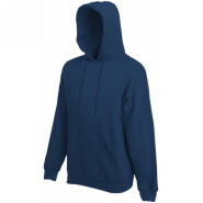 622080.32 Мужская толстовка с капюшоном Fruit of the Loom Classic Hooded Sweat, цвет - тёмно-синий, плотность - 280 гр., 80% хлопок / 20% полиэстер. Толстовка с капюшоном из двойной ткани с однотонным вытяжным шнурком. Передний карман "кенгуру". Трикотажная резинка на поясе и манжеты, из смеси хлопка и лайкры для сохранения формы. Классические толстовки Classic Hooded Sweat предназначены для ежедневного комфорта и производятся из тёплой начёсной ткани.