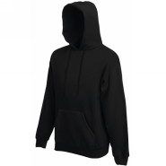 622080.36 Мужская толстовка с капюшоном Fruit of the Loom Classic Hooded Sweat, цвет - чёрный, плотность - 280 гр., 80% хлопок / 20% полиэстер. Толстовка с капюшоном из двойной ткани с однотонным вытяжным шнурком. Передний карман "кенгуру". Трикотажная резинка на поясе и манжеты, из смеси хлопка и лайкры для сохранения формы. Классические толстовки Classic Hooded Sweat предназначены для ежедневного комфорта и производятся из тёплой начёсной ткани.