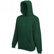 622080.38 Мужская толстовка с капюшоном Fruit of the Loom Classic Hooded Sweat, цвет - бутылочный зелёный, плотность - 280 гр., 80% хлопок / 20% полиэстер. Толстовка с капюшоном из двойной ткани с однотонным вытяжным шнурком. Передний карман "кенгуру". Трикотажная резинка на поясе и манжеты, из смеси хлопка и лайкры для сохранения формы. Классические толстовки Classic Hooded Sweat предназначены для ежедневного комфорта и производятся из тёплой начёсной ткани.