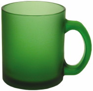 Матовая стеклянная кружка под нанесение логотипа 0972 Frozen Mug Green, цвет кружки – зелёный, объём кружки – 0,3 литра, высота – 9,7 см., диаметр – 8 см. Печать логотипа на кружках Frozen Mug Green – деколь.
