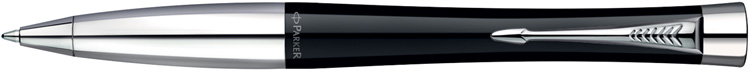 S0767130. Шариковая ручка Parker URBAN London Cab Black. Шариковая ручка Паркер с поворотным механизмом, блестящий чёрный корпус, хромированные детали дизайна и зона захвата ручки.