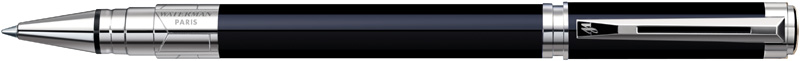 S0830720. Роллер Waterman Perspective Black CT. Роллер Ватерман со съёмным колпачком, корпус роллера и колпачок покрыты глянцевым чёрным лаком, детали дизайна с палладиевым покрытием.