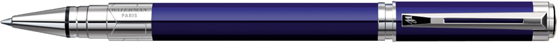 S0831000. Роллер Waterman Perspective Blue CT. Роллер Ватерман со съёмным колпачком, корпус роллера и колпачок покрыты блестящим синим лаком, детали дизайна с палладиевым покрытием.