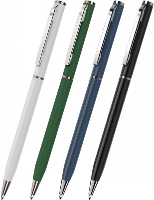 Металлическая шариковая ручка под нанесение логотипа B1 Slim Silver. Шариковая ручка в тонком корпусе с поворотным механизмом, матовый корпус с блестящими деталями дизайна.