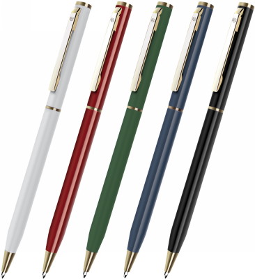 Металлическая шариковая ручка под нанесение логотипа B1 Slim Gold. Шариковая ручка в тонком корпусе с поворотным механизмом выдвижения стержня, матовый корпус с блестящими деталями дизайна золотистого цвета.