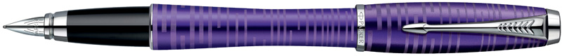 1906860. Перьевая ручка Parker Urban Premium Amethyst Pearl. Перьевая ручка Паркер с пером из нержавеющей стали, алюминиевый корпус насыщенного фиолетового цвета с пескоструйной обработкой и тонкой гравировкой, хромированные детали дизайна, съёмный колпачок.