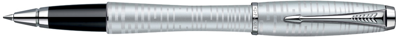 1906872. Роллер Parker Urban Premium Silver-Blue Pearl. Роллер Паркер со съёмным колпачком, алюминиевый корпус приятного серебристого цвета с голубым оттенком, лёгкая пескоструйная обработка и гравировка, блестящие хромированные детали дизайна.