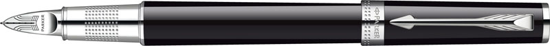 S0959150. Ручка Пятый пишущий узел Parker Ingenuity Large Black Lacquer CT. Ручка Паркер пятый пишущий узел со съёмным колпачком, чёрный глянцевый корпус, хромированные детали дизайна