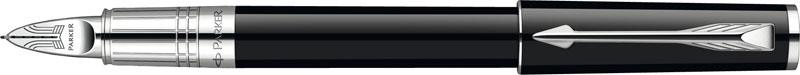 S0959030. Ручка Пятый пишущий узел Parker Ingenuity Slim Black Lacquer CT. Ручка Паркер пятый пишущий узел со съёмным колпачком, чёрный глянцевый корпус, хромированные детали дизайна.