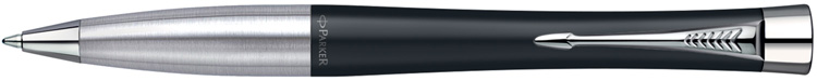 S0767030. Шариковая ручка Parker URBAN Muted Black CT. Шариковая ручка Паркер с поворотным механизмом, корпус ручки покрыт приглушённо-чёрным лаком с бархатистой полировкой, хромированные детали дизайна, зона захвата ручки с матовой текстурированной полировкой.