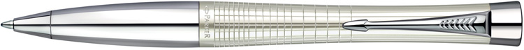 S0911450. Шариковая ручка Parker URBAN PREMIUM Pearl Metal Chiselled. Шариковая ручка Паркер с поворотным механизмом, корпус с перламутрово-бежевой отделкой, покрытой блестящим лаком, хромированные детали дизайна и зона захвата ручки, ассиметричная гравировка корпуса.