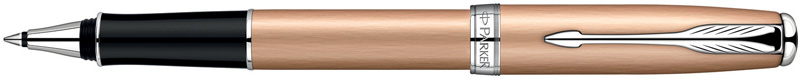 S0947280. Роллер Parker SONNET Pink Gold CT. Роллер Паркер со съёмным колпачком, корпус и колпачок - металлизированная и блестящая отделка с вкраплениями розового золота, вертикальная полировка, детали дизайна роллера с блестящим палладиевым покрытием.