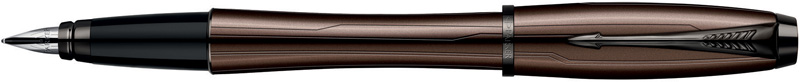 S0949210. Перьевая ручка Parker URBAN PREMIUM Metallic Brown. Перьевая ручка Паркер оснащена пером из прочной нержавеющей стали, латунный корпус ручки покрыт металлизированным тёмно-коричневым лаком с сатиновым отливом, корпус ручки и съёмный колпачок украшены эксклюзивным орнаментом из элегантных тонких линий, детали дизайна с чёрным лаковым покрытием.